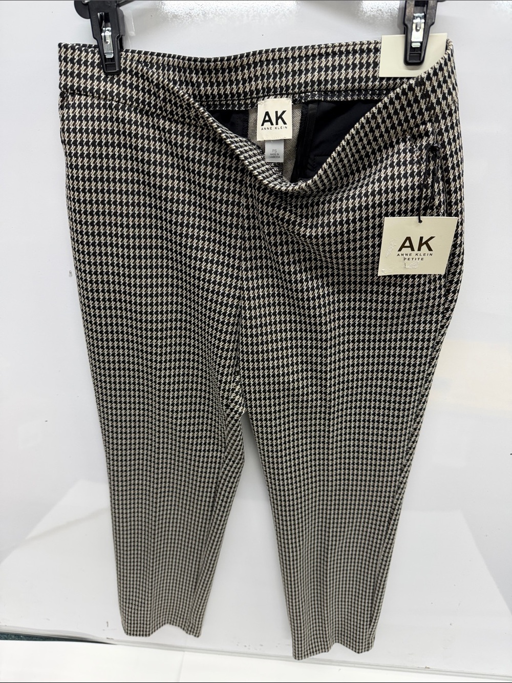 Anne Klein Black and White Houndstooth Girl's Trousers